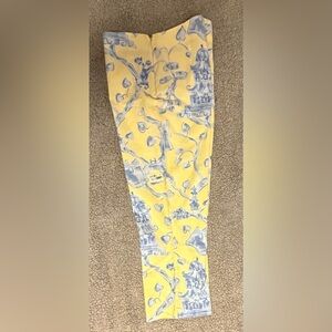 Pamela Ferrari Ladies Yellow Blue Scenic Print Trouser
